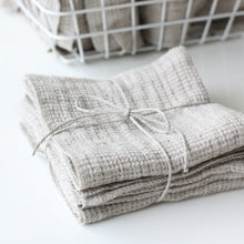 Load image into Gallery viewer, Linen Waffle Dishcloth Set - Kitchen Towel - Natural Undyed Softened 100% Linen Fabric