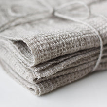 Load image into Gallery viewer, Linen Waffle Dishcloth Set - Kitchen Towel - Natural Undyed Softened 100% Linen Fabric