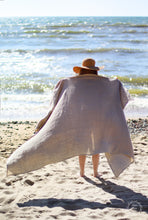 Load image into Gallery viewer, Linen Bath Towel - Waffle Beach Bathroom Sauna Sheet - Face Hand Towel - 100% Softened Organic Linen Towel