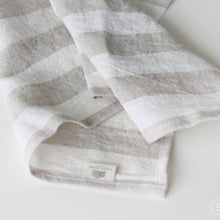 Load image into Gallery viewer, Linen Bath Towel - Striped Beach Bathroom Sauna Sheet - Face Hand Towel - 100% Softened Organic Linen Towel