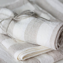 Load image into Gallery viewer, Linen Bath Towel - Striped Beach Bathroom Sauna Sheet - Face Hand Towel - 100% Softened Organic Linen Towel