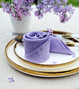 Purple linen napkins