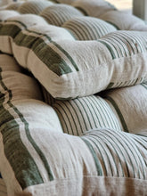 Charger l'image dans la galerie, Linen Bench Cushion with Ties - Striped Window Seat - Entryway Pillow -  Natural Heavy Weight 100% Linen Fabric - Custom Sizes Available
