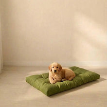 Load image into Gallery viewer, Washable 100% Linen Dog Bed, Tufted Linen Pet Cushion in Multiple Colors, Cat Mat, Floor Pillow