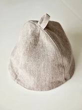 Load image into Gallery viewer, Linen Sauna Hat with Loop - Hair Heat Protector - Washable Sauna Hat
