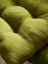 Charger l'image dans la galerie, Custom Linen Seat Cushion - Washable U Shape Green Chair Pad with Ties - Natural 100% Linen Fabric