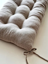 Load image into Gallery viewer, Custom Window Seat Cushion • Tufted Linen Reading Nook Pillow • Handmade Bench Pad for Modern Interiors