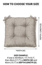 Load image into Gallery viewer, Linen Seat Cushion - Striped Chair Pad with Ties - Chair Pillow -  Natural French Style Heavy Weight 100% Linen Fabric
