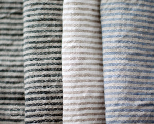 Striped Linen Tablecloth - Rectangle Square Round - Washed 100% Linen Fabric
