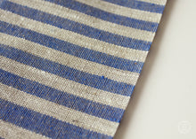 Charger l&#39;image dans la galerie, Rough Striped Linen Fabric - Narrow Rustic Heavy Weight 100%