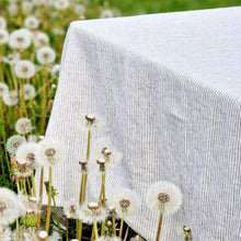 Load image into Gallery viewer, Linen Tablecloth Striped - Rectangle Square Round - Washed 100% Linen Fabric
