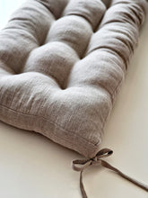 Laden Sie das Bild in den Galerie-Viewer, Custom Window Seat Cushion • Tufted Linen Reading Nook Pillow • Handmade Bench Pad for Modern Interiors
