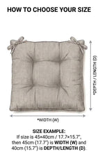 Laden Sie das Bild in den Galerie-Viewer, Linen Seat Cushion - Striped Chair Pad with Ties - Chair Pillow -  Natural French Style Heavy Weight 100% Linen Fabric