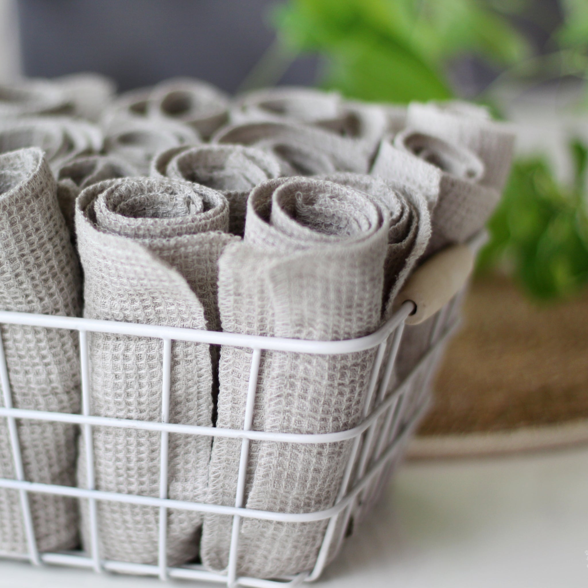 ZERO WASTE Linen waffle washcloth / Two Cream unpaper towels / linen  dishcloths, Linen reusable washcloth, Eco home care