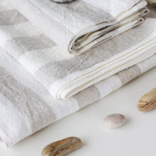 Load image into Gallery viewer, Linen Bath Towel - Striped Beach Bathroom Sauna Sheet - Face Hand Towel - 100% Softened Organic Linen Towel