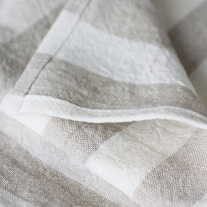 Linen Bath Towel - Striped Beach Bathroom Sauna Sheet - Face Hand Towel - 100% Softened Organic Linen Towel