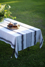 Laden Sie das Bild in den Galerie-Viewer, Striped Linen Tablecloth - French Style Heavy Weight Table Cloth