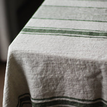 Load image into Gallery viewer, Heavy Weight Linen Tablecloth - French Style Striped Table Cloth