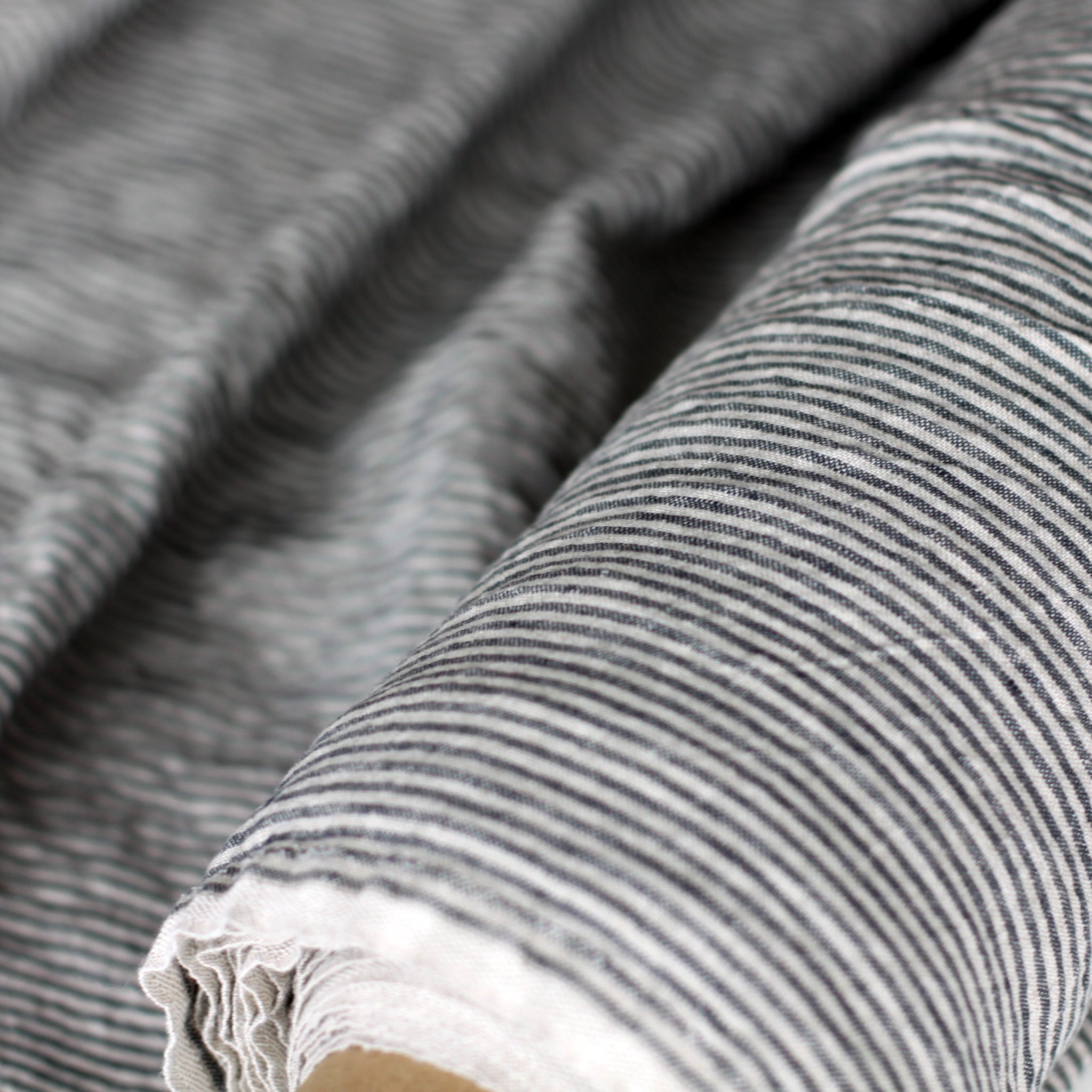 Striped Linen Fabric - Stonewashed Linen Home Studio Striped Linen Fabric - Stonewashed Linen Home Studio