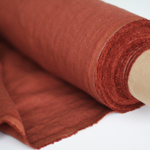 Red Clay Linen Fabric - Stonewashed
