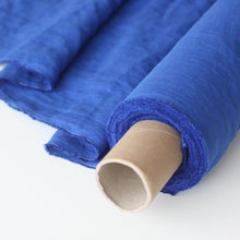 Laden Sie das Bild in den Galerie-Viewer, Cobalt Blue Linen Fabric - Stonewashed