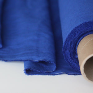 Cobalt Blue Linen Fabric - Stonewashed