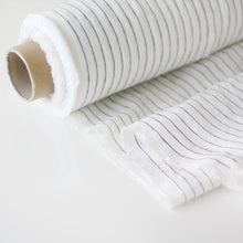 Load image into Gallery viewer, Striped White Linen Fabric - Stonewashed