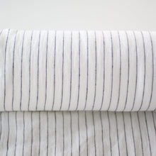 Load image into Gallery viewer, Striped White Linen Fabric - Stonewashed