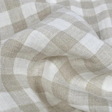 Load image into Gallery viewer, Checkered Linen Fabric - Stonewashed