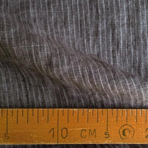 Striped Linen Fabric - Brown Melange