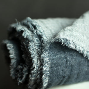Gray Linen Blanket - Double Sided