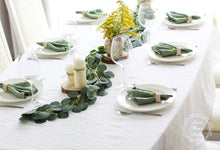 Load image into Gallery viewer, Wide Linen Tablecloth Gray. Stonewashed Fabric.