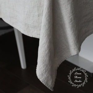 Wide White Linen Tablecloth