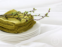 Load image into Gallery viewer, Mustard Linen Napkins.