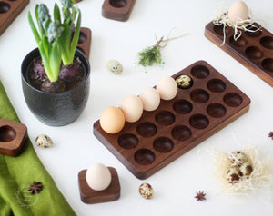 Wooden Egg Holder Tray - Egg Cup for Breakfast - Easter Egg Display - Farmhouse Fresh Egg Storage
