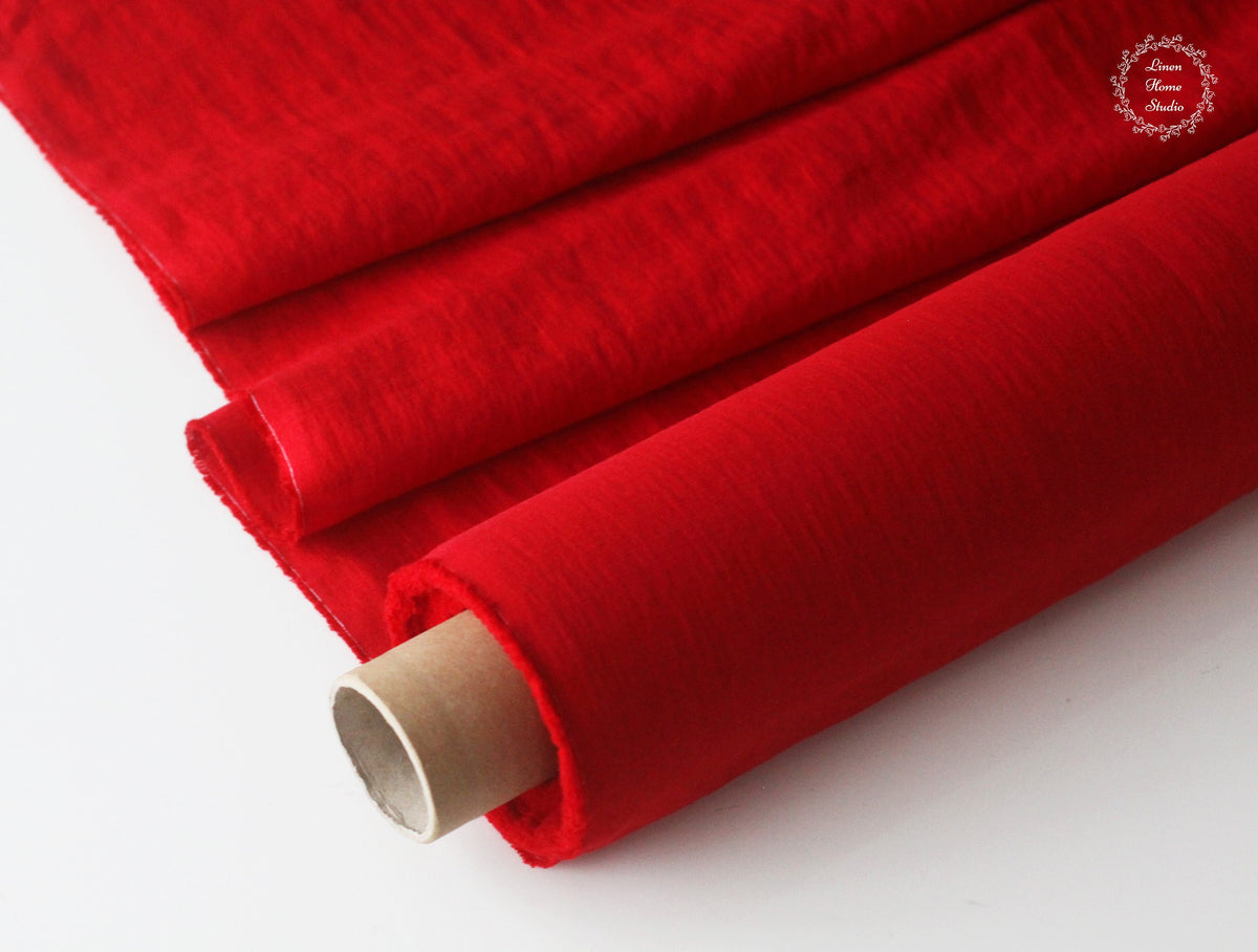 Red Linen Example Bright Red Linen Fabric - Stonewashed – Linen Home Studio