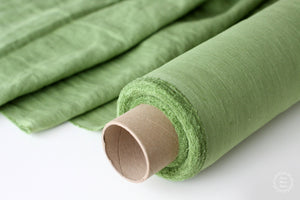 Apfelgrüner Leinenstoff – stonewashed 100 % Leinen-Flachs-Material Met – Linen Home Studio