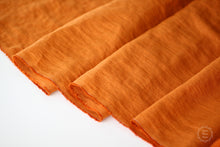 Load image into Gallery viewer, Pumpkin Orange Linen Fabric - Stonewashed 