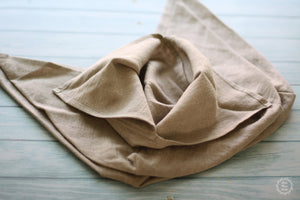 Linen Bento Bag. Reusable Bread Snack Bag. Zero Waste Organic Food Storage. Undyed Softened Linen Origami Knot Bag.