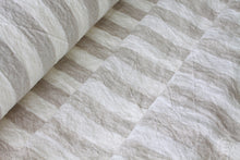 Load image into Gallery viewer, Striped Heavy Upholstery Linen Fabric - Stonewashed