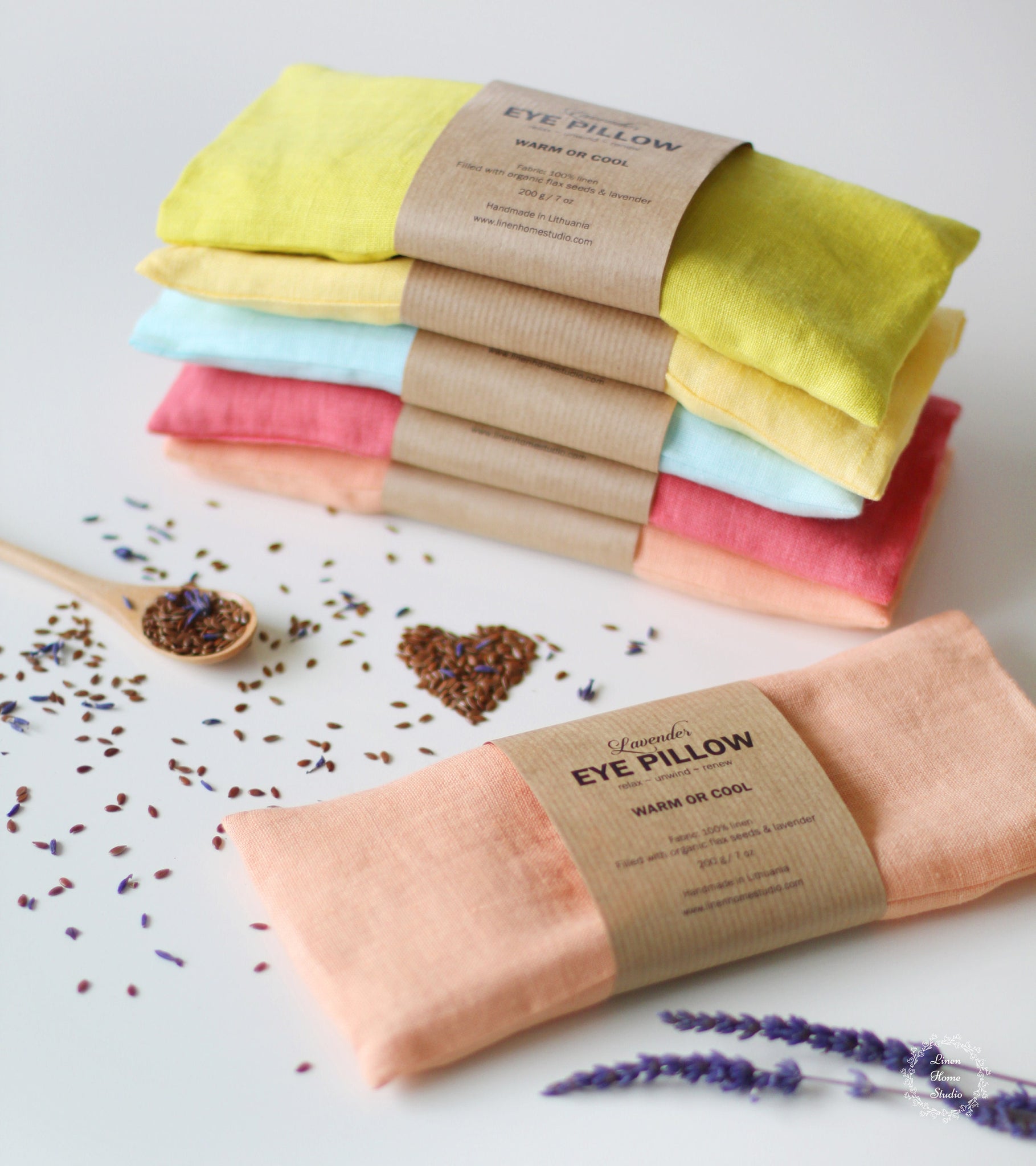 Coussin Yeux Lavande & Riz - Yoga, Méditation, Relaxation, 100% Coton, Fait Main - 1