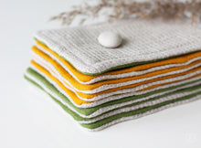 Load image into Gallery viewer, Washable Reusable Kitchen Sponge - Striped Organic 100% Linen Unsponge