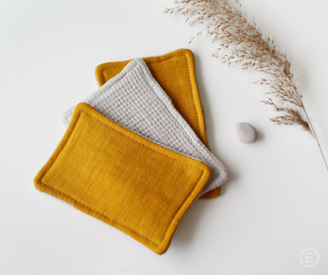 100% Linen Usponge for Zero Waste Kitchen - Washable Reusable Organic Sponge