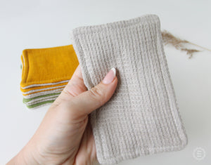 100% Linen Usponge for Zero Waste Kitchen - Washable Reusable Organic Sponge