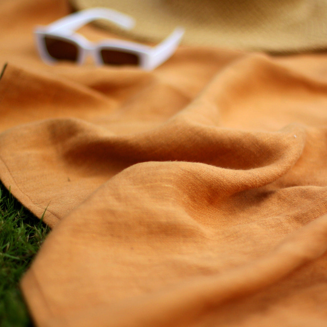 Linen Picnic Beach Blanket - Summer Throw - Bedspread Cover