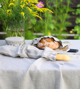 Brotbeutel aus Leinen – Wiederverwendbare Aufbewahrungstasche für Bio-Küchenlebensmittel – Einkaufstasche für frische Backwaren – Baguette-Tasche aus Leinen
