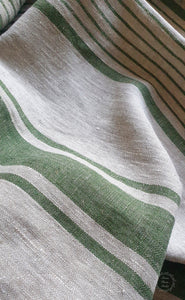 Big Linen Travel Towel - Striped French Style Beach Bath Sauna Sheet - 100% Softened Organic Linen Blanket