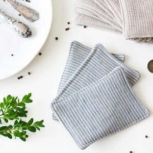 Washable Reusable Kitchen Sponge - Striped Organic 100% Linen Unsponge